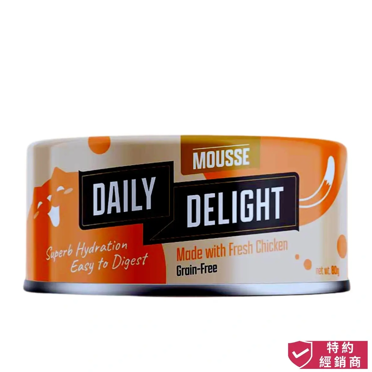 Photo of honey pet shop daily delight cat mousse fresh chicken.The photo cotains authorized dealer icon.